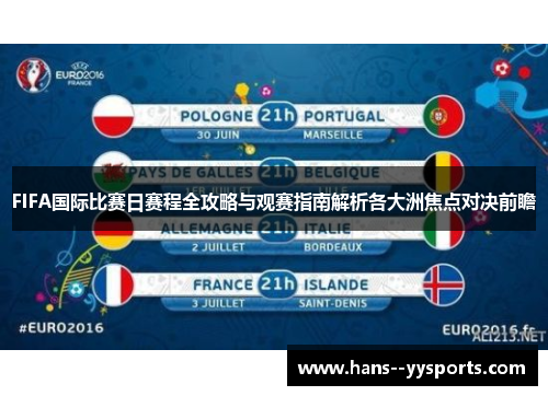 FIFA国际比赛日赛程全攻略与观赛指南解析各大洲焦点对决前瞻 FIFA国际比赛日赛程全攻略与观赛指南解析各大洲焦点对决前瞻